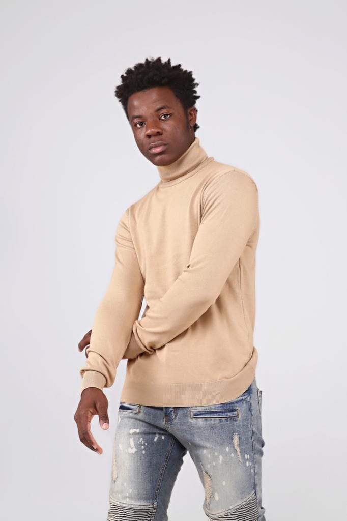 Bp Men Slim Fit Turtleneck Beige – BLVD