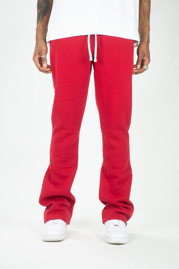 Rebel Minds Stacked Fleece Jogger - Red