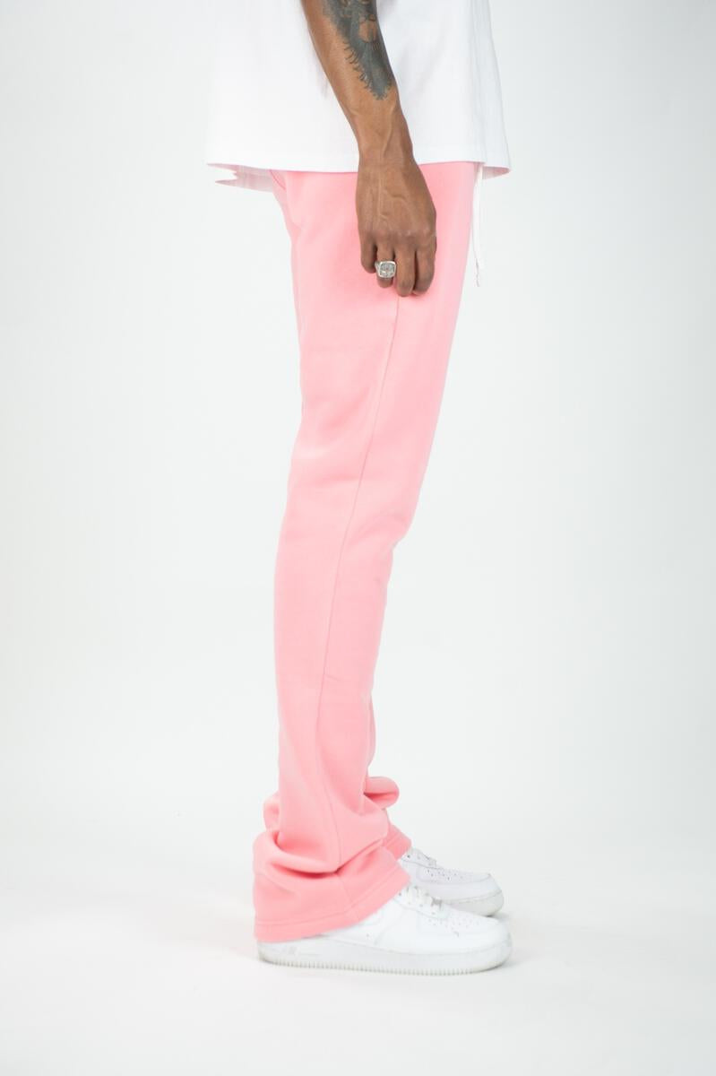 Rebel Minds Stacked Fleece Jogger - Dusty Pink