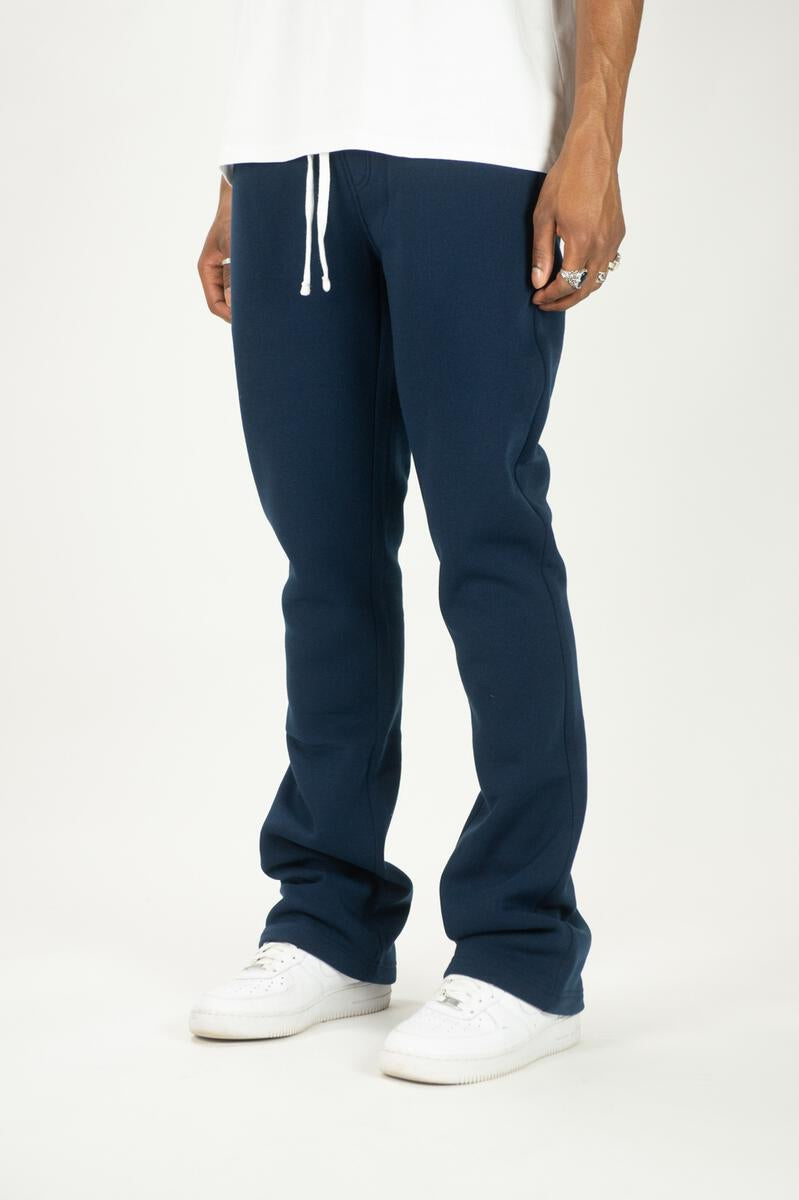 Rebel Minds Stacked Fleece Jogger - Navy