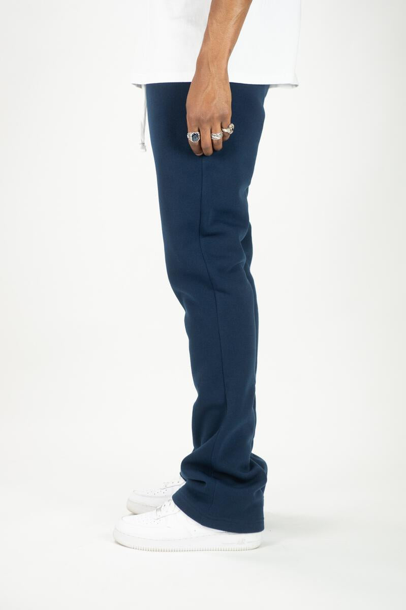 Rebel Minds Stacked Fleece Jogger - Navy