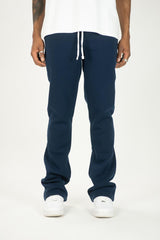 Rebel Minds Stacked Fleece Jogger - Navy