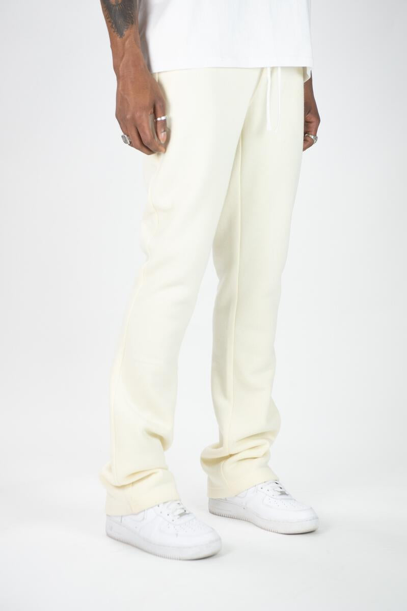 Rebel Minds Stacked Fleece Jogger - Cream