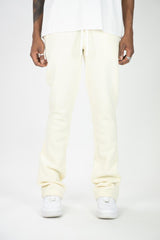 Rebel Minds Stacked Fleece Jogger - Cream