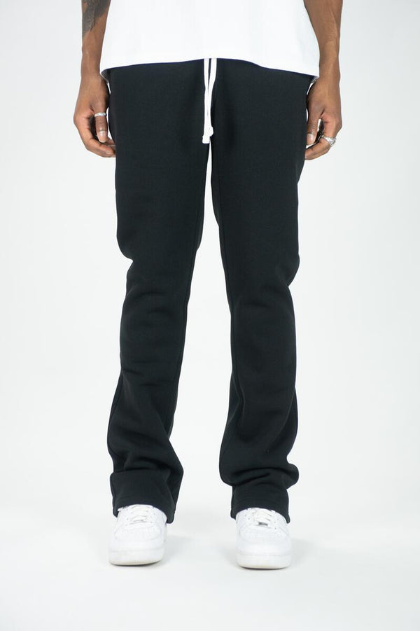 Rebel Minds Stacked Fleece Jogger - Black