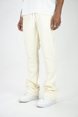 Rebel Minds Stacked Fleece Jogger - Cream