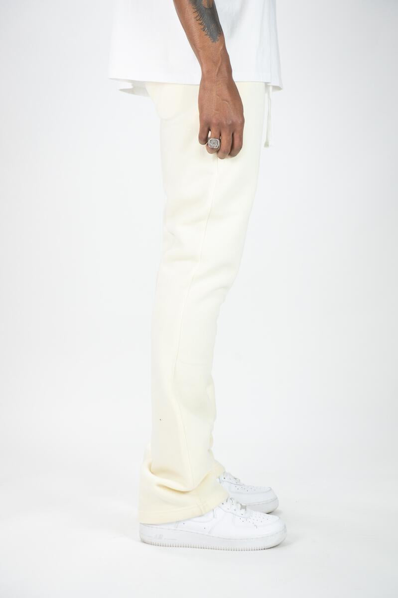 Rebel Minds Stacked Fleece Jogger - Cream