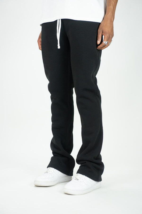 Rebel Minds Stacked Fleece Jogger - Black