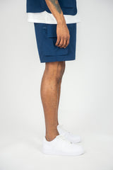 Rebel Minds Tactical Cargo Poly Shorts - Navy