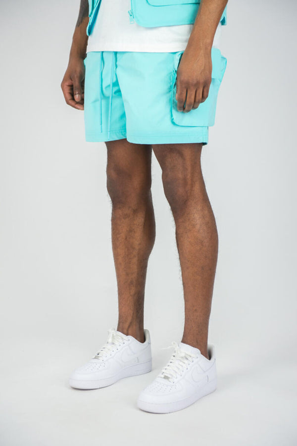 Rebel Minds Tactical Cargo Poly Shorts - Mint