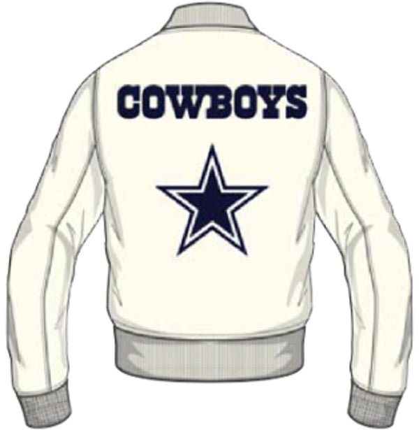 Pro Standard - Dallas Cowboys City Signature M Leather Varsity Jacket - Eggshell Midnight Navy