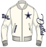 Pro Standard - Dallas Cowboys City Signature M Leather Varsity Jacket - Eggshell Midnight Navy