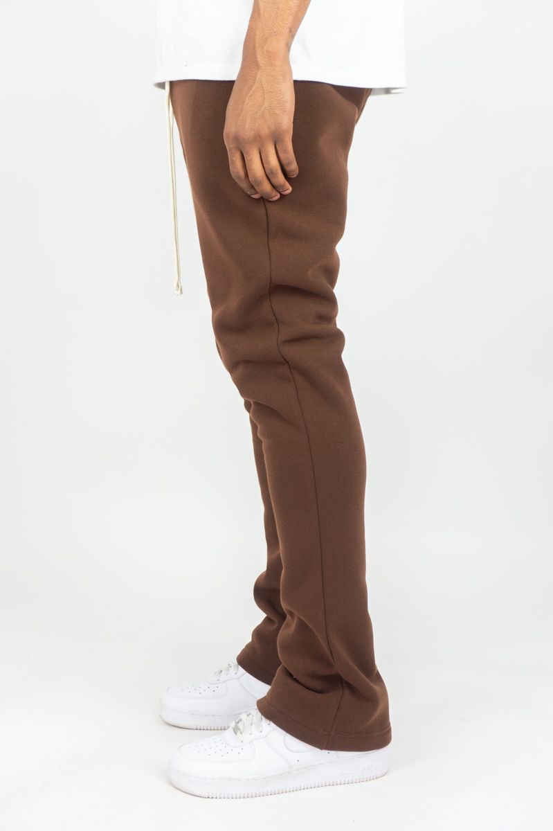 Rebel Minds Stacked Fleece Jogger - Brown