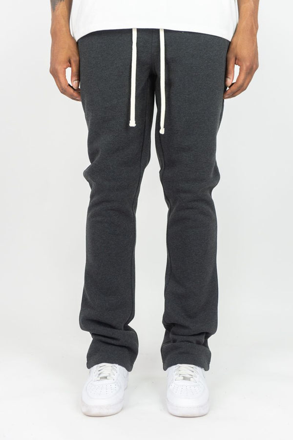 Rebel Minds Stacked Fleece Jogger - Charcoal