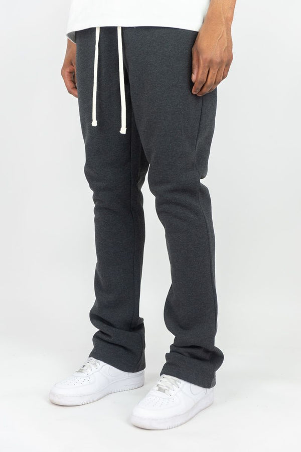 Rebel Minds Stacked Fleece Jogger - Charcoal