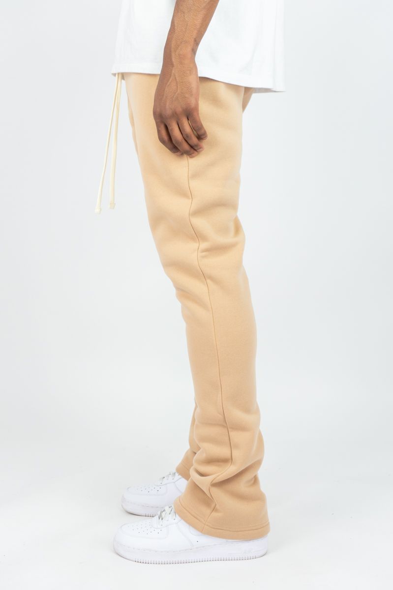 Rebel Minds Stacked Fleece Jogger - Beige