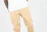 Rebel Minds Stacked Fleece Jogger - Beige