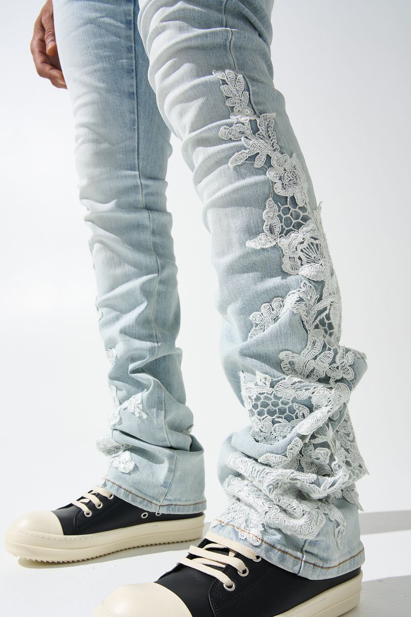 Serenede "GARDEN" Stacked Jeans - Light Blue