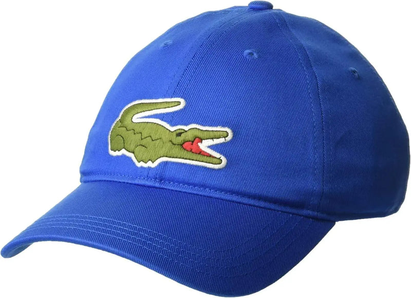 Men's Lacoste Contrast Strap And Oversized Crocodile Cotton Cap Royal Blue Bdm