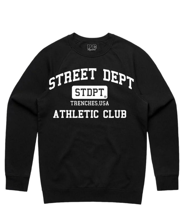 PG Athletic Club Men Crewneck - Black / White