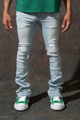 Serenede "AZUL" Stacked Jeans - Sky Blue