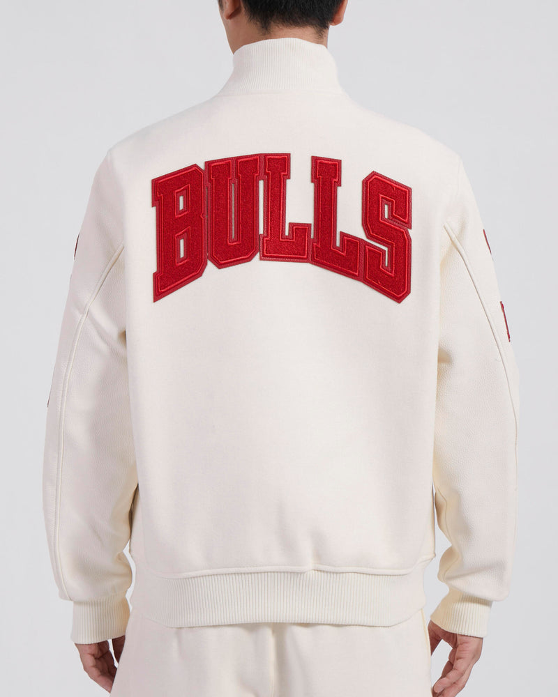 Pro Standard - Chicago Bulls Triple Tonal Varsity Jacket - Eggshell / Red