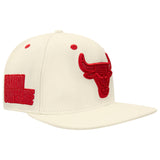 Pro Standard - Chicago Bulls Triple Tonal Wool Snapback Hat - Eggshell / Red