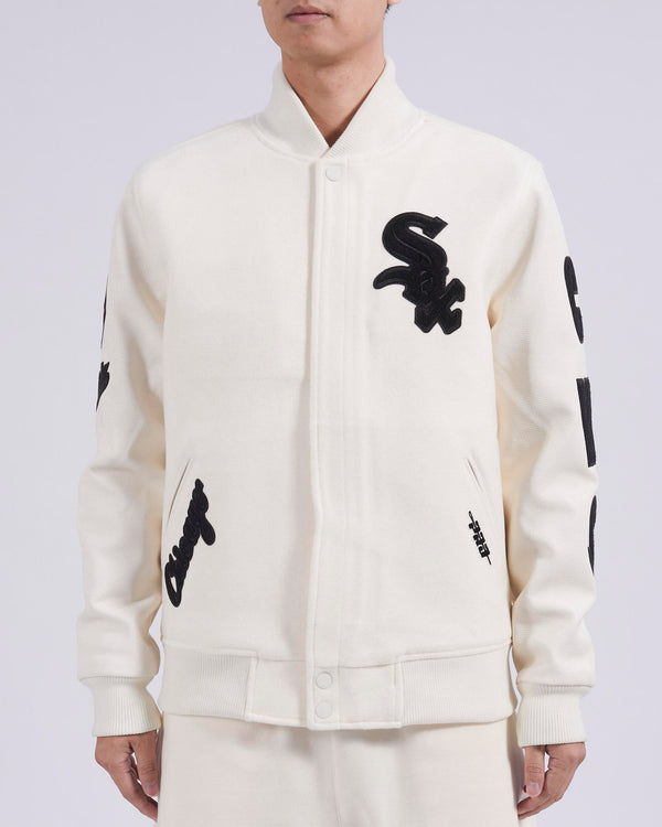 Pro Standard - Chicago White Sox Triple Tonal Varsity Jacket - Eggshell / Black