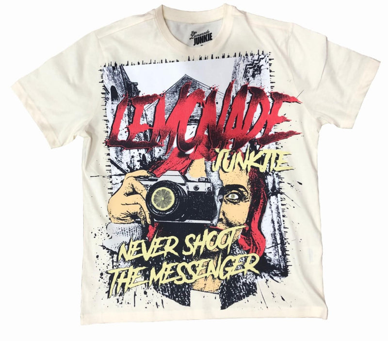 Lemonade Junkie Dont Shoot The Messenger Tee  - Washed Natural