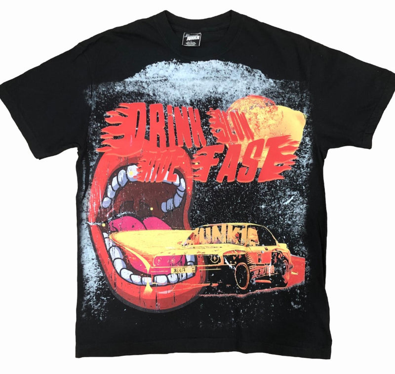 Lemonade Junkie Drink Slow Tee  - Black