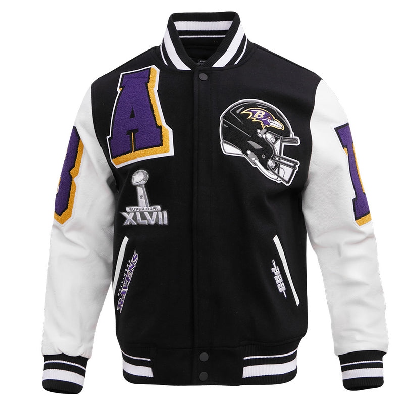 Pro Standard - Baltimore Ravens Mash Up M Rib Wool Varsity Jacket - Black