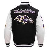 Pro Standard - Baltimore Ravens Mash Up M Rib Wool Varsity Jacket - Black