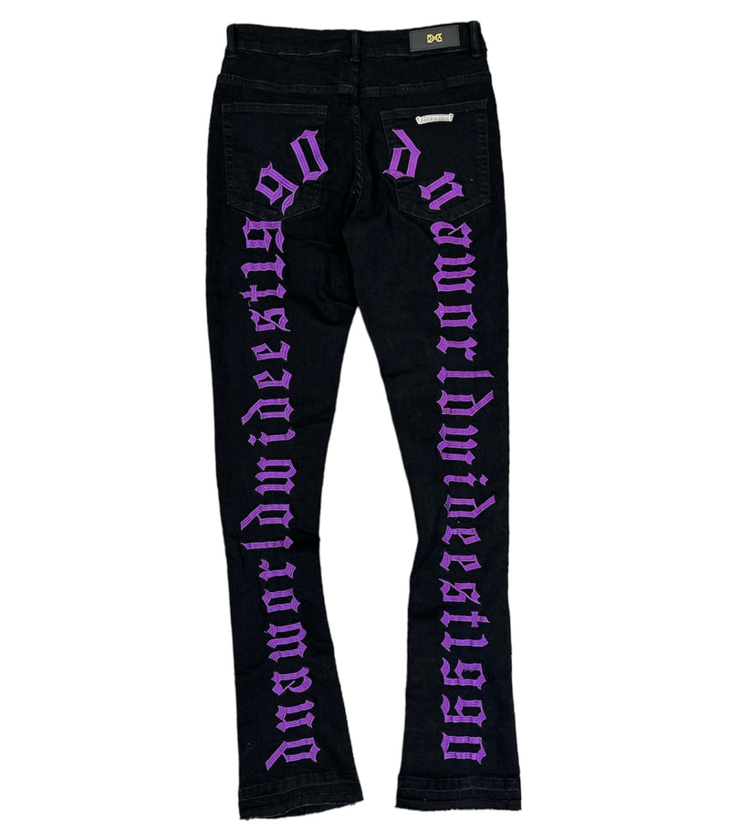 Dna Men Stacked Jeans ( Black / Purple ) – BLVD