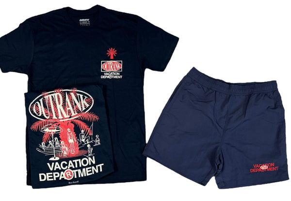 Outrank Vacation Department Shorts Set - Navy