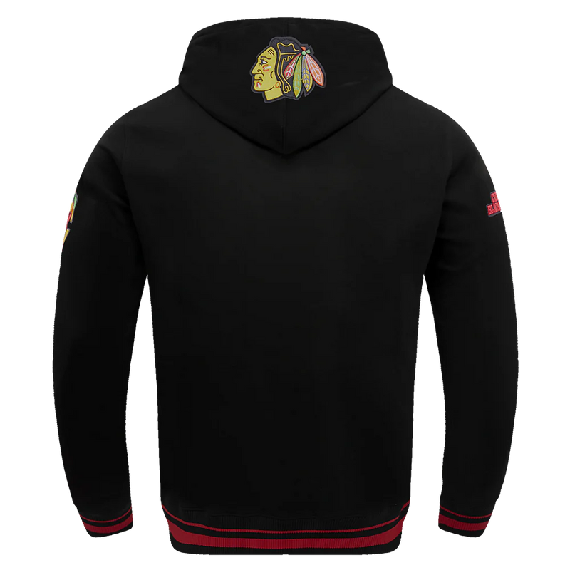 Pro Standard - Chicago Blackhawks Script Tail Rib Flc Po Hoodie - Black Red