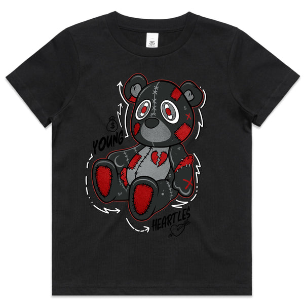 Kids Heartless Bear T-shirt - Black