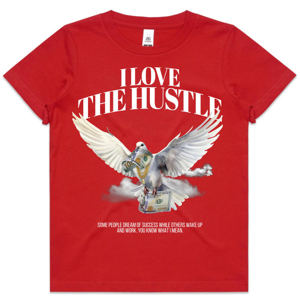 Kids I Love The Hustle T-shirt - Red