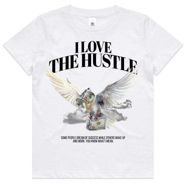 Kids I Love The Hustle T-shirt - White