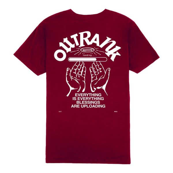 Outrank Blessings Are Uploading T-Shirt  - Cardinal