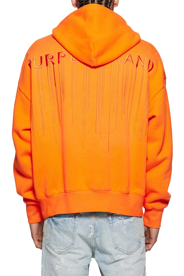 Purple Brand Spray / Enzyme Hoodie - Orange - P401-HOTD125