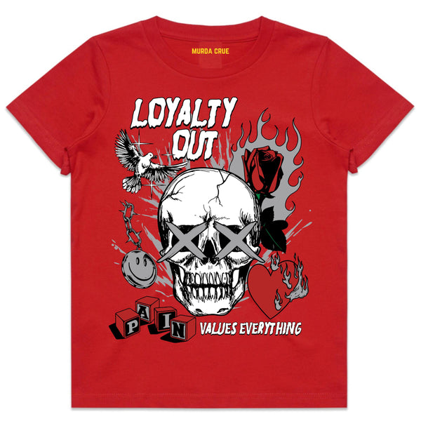 Kids Loyalty Out T-Shirt - Red Skulls