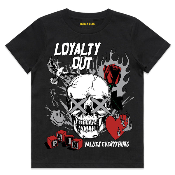 Kids Loyalty Out T-Shirt - Black Skulls