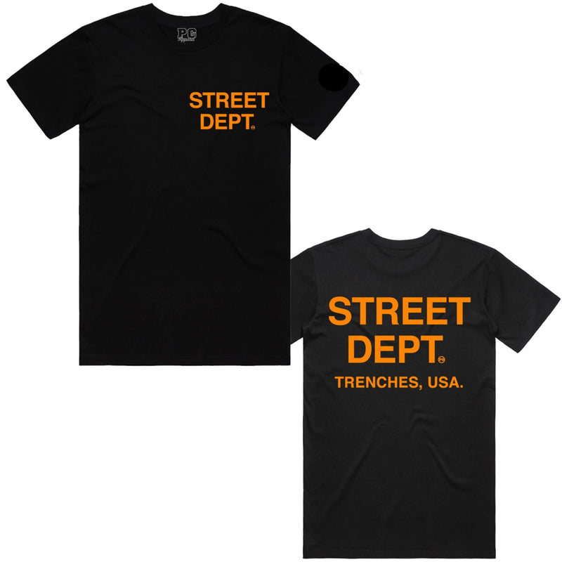 Pg Apparel Street Dept T-Shirt  - Black Orange