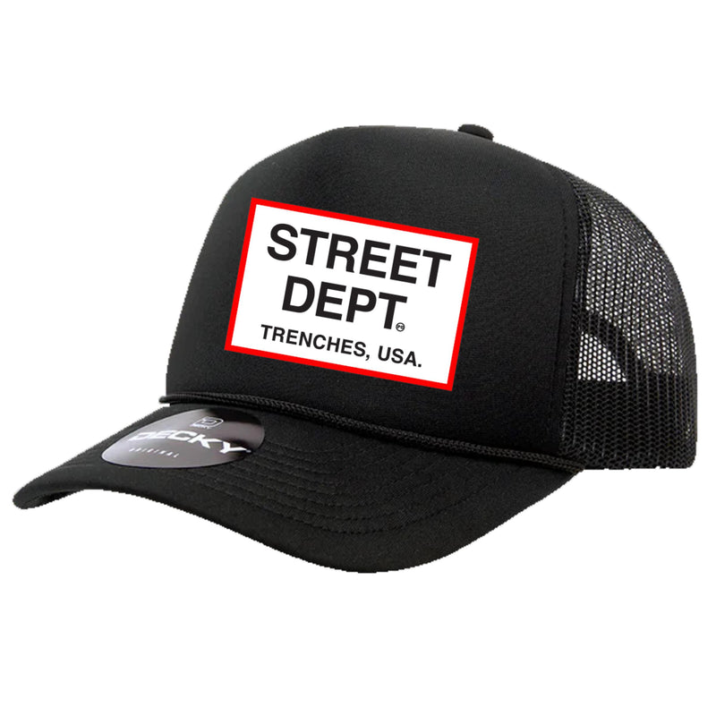 Pg Apparel Street Dept Trucker hat  - Black Red