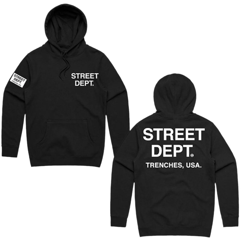 Pg Street Dept Men Hoodie - Black White