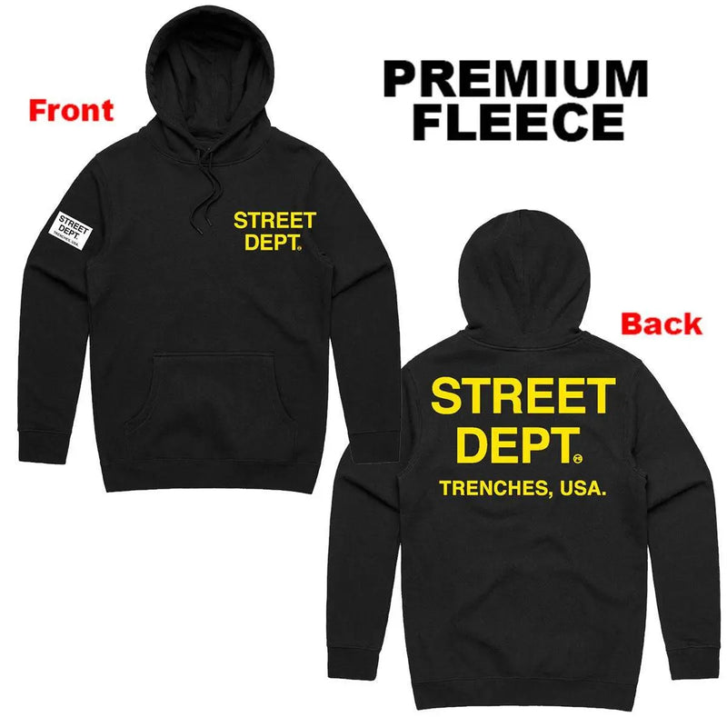 Pg Street Dept Men Hoodie - Black Yellow