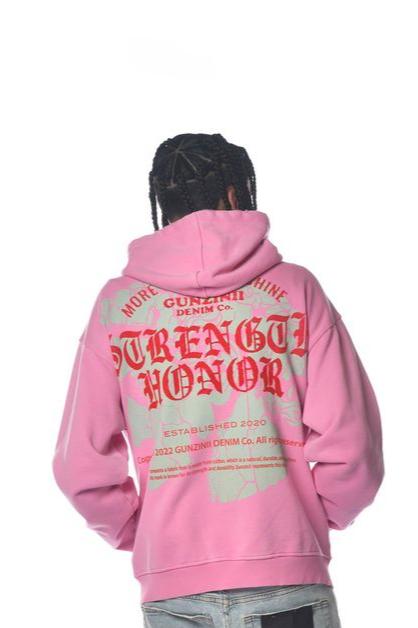 Gunzinii Strength Honor Zinii Zip Down Crop Hoodie - Pink