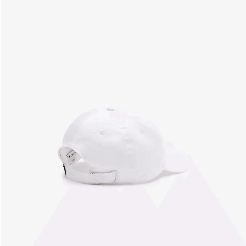 Men's Lacoste Unisex Adjustable Organic Cotton Twill Cap - White 001