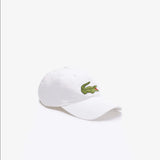 Men's Lacoste Unisex Adjustable Organic Cotton Twill Cap - White 001