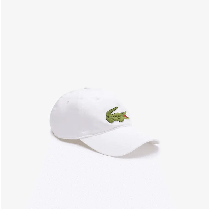 Men's Lacoste Unisex Adjustable Organic Cotton Twill Cap - White 001